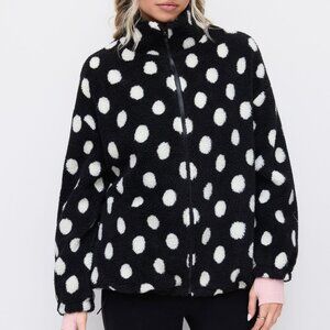 Cider Polka Dot Fleece Oversized Puffer Jacket